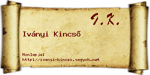 Iványi Kincső névjegykártya